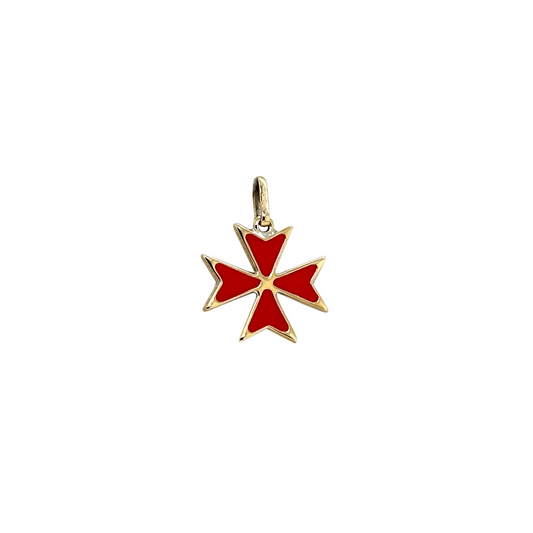 18Kt Red Maltese Cross Pendant Ref : X3ESTP3707-RD