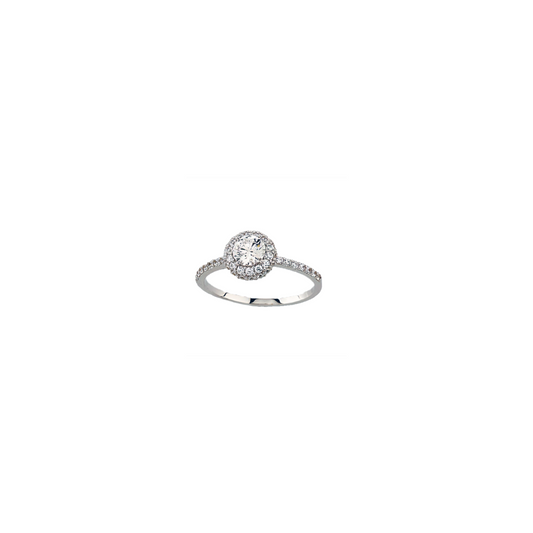 18Kt White-Gold Ring with Zircons Ref :I15-I10SZR0162-W-FCZ