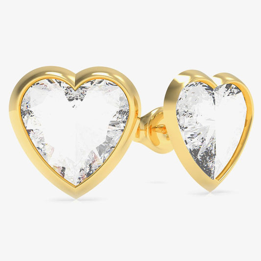 Love Crystal Heart Rose Gold Stud Earrings UBE70040