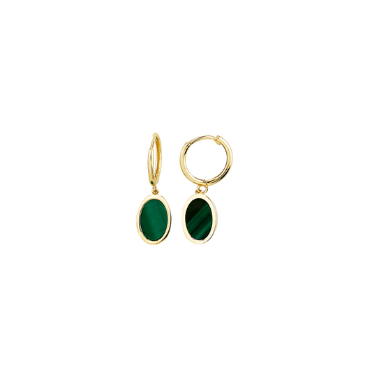 18Kt Green Loop Earrings Ref :KR(9-5)NHUE0116-MLCH