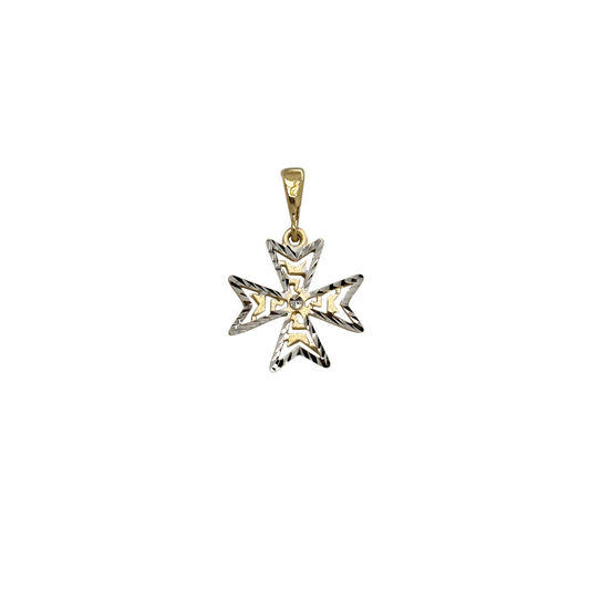 18Kt Brushed Two Tone Maltese Cross Ref :WX3P504020-YW-DC