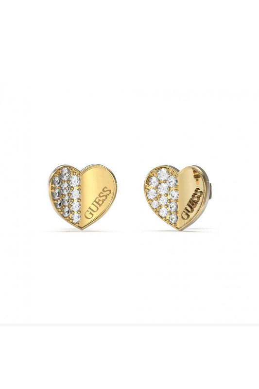Love Crystal Heart Stud Earrings UBE03038YG