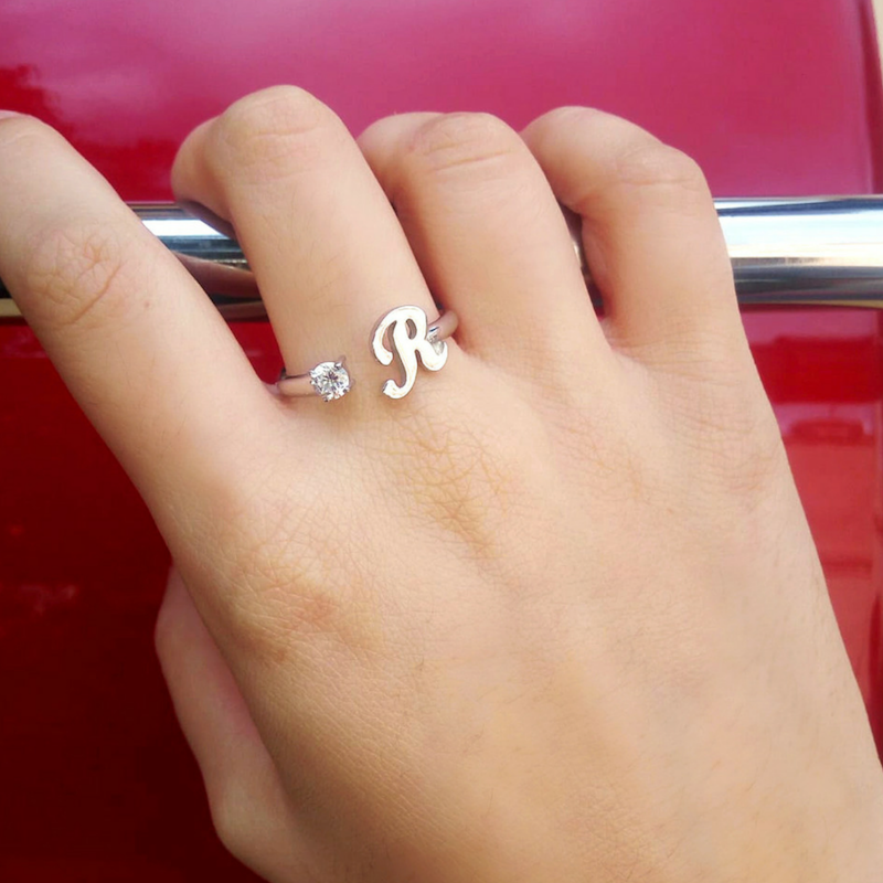 Silver 925 Initial Ring