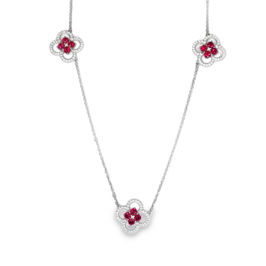 Fortuna Trilogy Necklace with Red Crystals