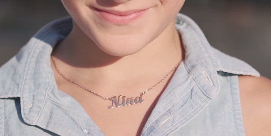 Children's Personalised Name Necklace - 925 Silver Rose Gold Plating