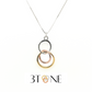 3Tone Collection by Sterling Jewellers Malta Fine Box Chain with Ring Sphere Intertwining Circles Loops Pendant in Rose Gold, Yellow Gold and Silver 925