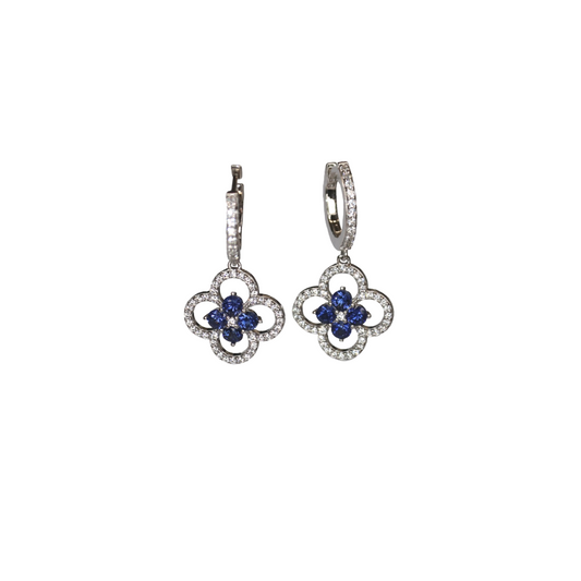 Fortuna Earrings with blue crystals