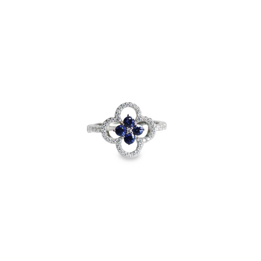 Fortuna Ring with Blue Crystals