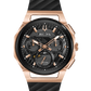 Bulova CURV Men's Chronograph Rose Gold Black Dial Watch 98A185