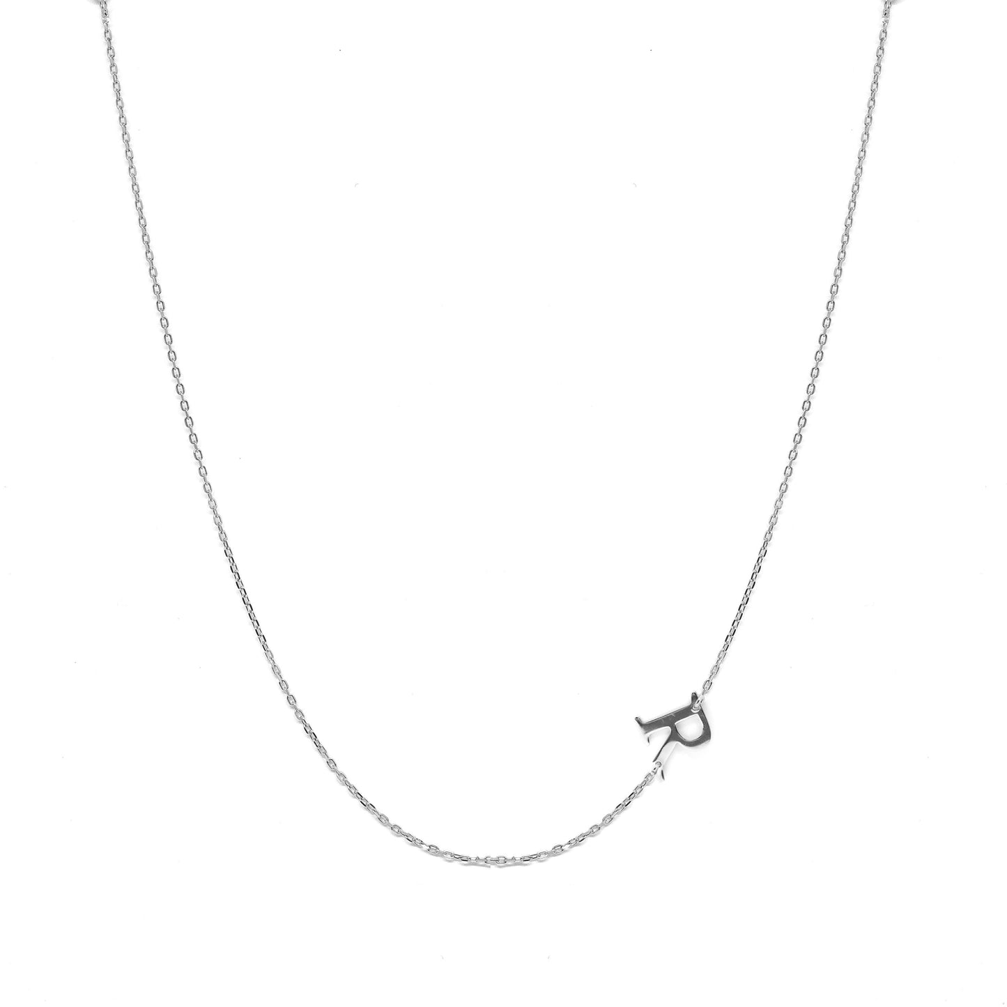 Silver 925 Sideways Inital Necklace