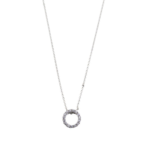 18kt Circle Necklace in Gold and Zircons - 763562