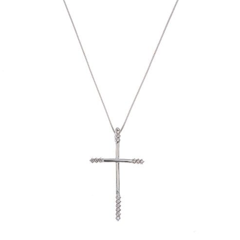 Cross Necklace in Gold and Zircons - 771404