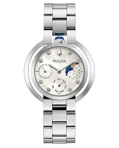 Bulova Rubaiyat Women's White Mother-of-Pearl Diamond Watch 96P213