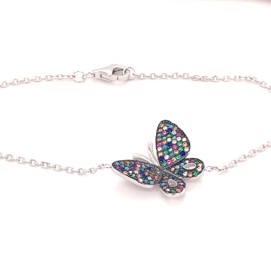 Multi-Colour Butterfly Bracelet (SET82012TW-M)