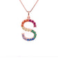 Silver 925 Rainbow Initial Necklace - S