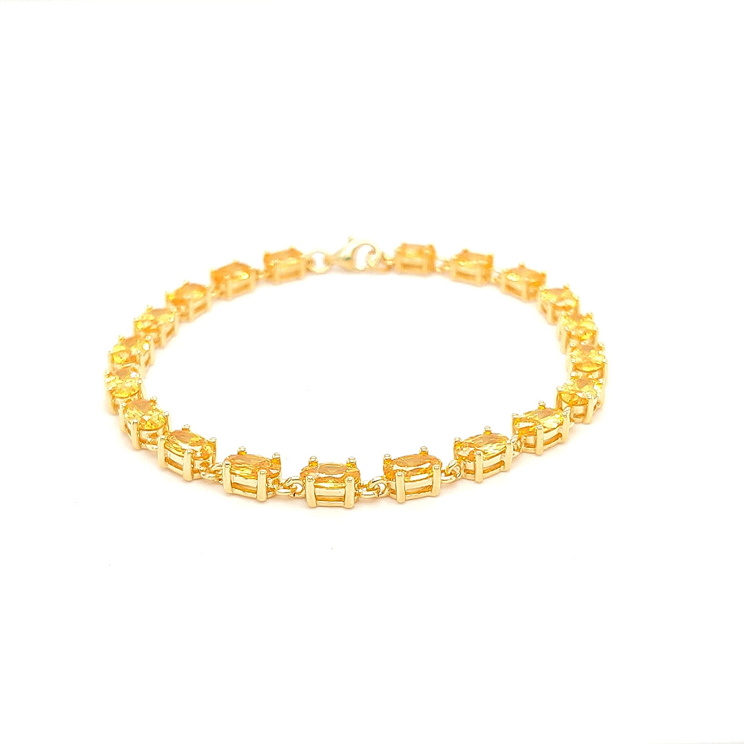 Sterling Jewellers' Ovale Giallo Tennis Bracelet in Yellow Gold Plating with Yellow Stones from the new Ovale Collection