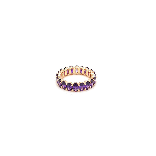 Sterling Jewellers' Ovale Viola Ring in Rose Gold Plating with Violet Stones from the new Ovale Collection