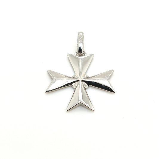 21mm Maltese Cross Pendant in Sterling Silver 925 - U3