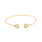 Silver 925 Hearts Bangle in Yellow Gold Plating SVB0279Y